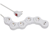 Удлинитель Brennenstuhl Vario Power 5 Sockets 1.4m 2xUSB IP20 1155350210