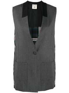 Semicouture пиджак без рукавов с плиссировкой на спине