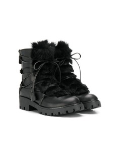 Dsquared2 Kids ботинки с отделкой из искусственного меха