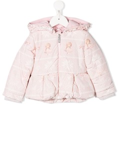 Lapin House пуховик с капюшоном и оборками