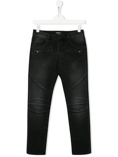 Balmain Kids джинсы с эффектом потертости
