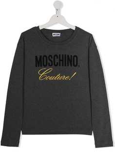 Moschino Kids футболка с контрастным логотипом