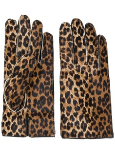 Raf Simons перчатки с леопардовым принтом
