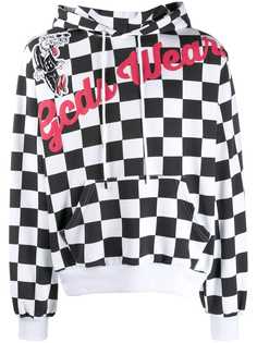 Gcds клетчатая толстовка с капюшоном и логотипом