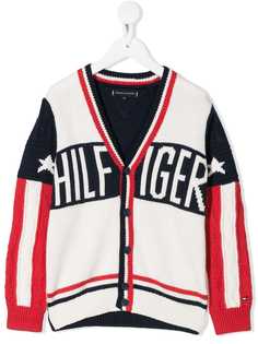 Tommy Hilfiger Junior кардиган вязки интарсия с логотипом