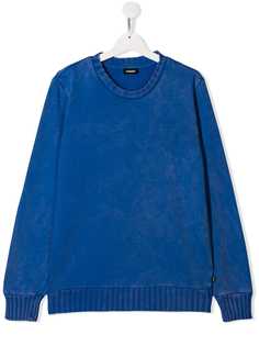 Diesel Kids свитер с эффектом потертости