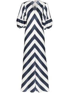 Lee Mathews платье макси Ingrid с пышными рукавами и узором шеврон