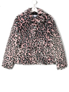 Dondup Kids шуба из искусственного меха с леопардовым принтом