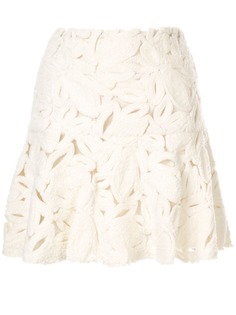 Paule Ka вельветовая мини-юбка с цветочным узором