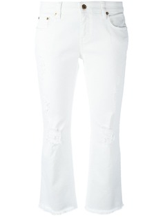 Roberto Cavalli укороченные джинсы рваные джинсы