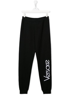 Young Versace спортивные брюки с вышитым логотипом