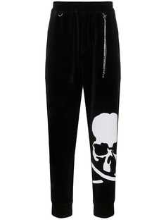 Mastermind Japan skull-print velvet track trousers