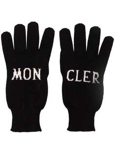 Moncler трикотажные перчатки с логотипом вязки интарсия