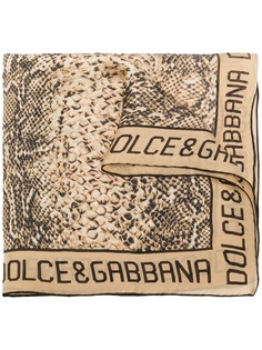 Dolce & Gabbana шарф со змеиным принтом