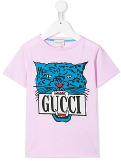 Gucci Kids футболка с логотипом Tiger