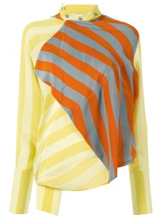 JW Anderson блузка с контрастными вставками и драпировкой