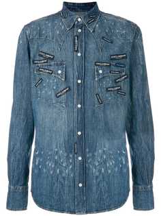 Dolce & Gabbana джинсовая рубашка с лого-заплатками