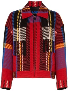 SJYP checked fringe detail jacket