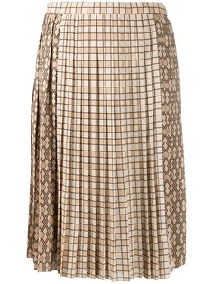 Burberry плиссированная юбка с графичным принтом