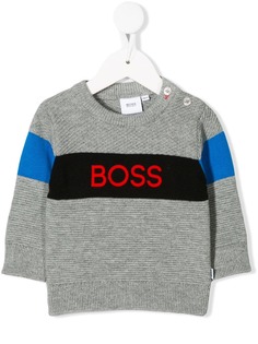 BOSS Kidswear трикотажный джемпер с логотипом