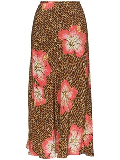Rixo Kelly animal floral print midi-skirt