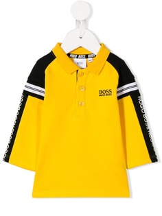 BOSS Kidswear рубашка-поло с логотипом и полосками