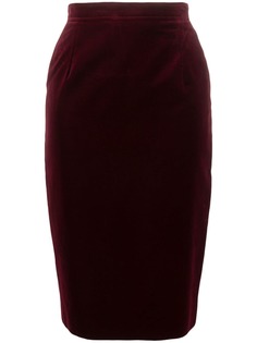 Valentino Pre-Owned бархатная юбка-карандаш 1980-х годов