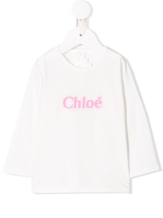 Chloé Kids футболка с логотипом