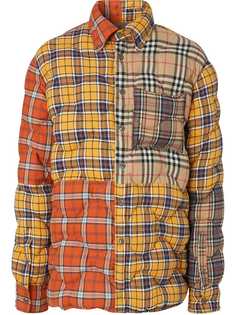 Burberry утепленная куртка-рубашка в клетку