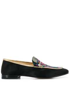 Fabi floral embroidered loafers