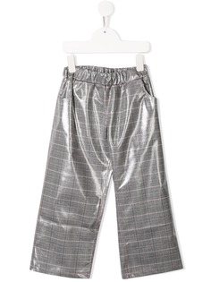 PAMILLA coated plaid trousers