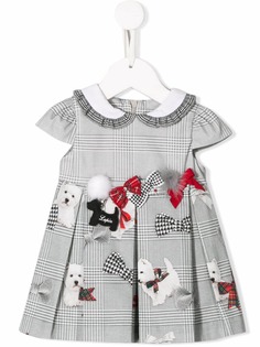 Lapin House клетчатое платье с бантами