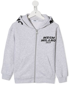 Msgm Kids худи на молнии с логотипом