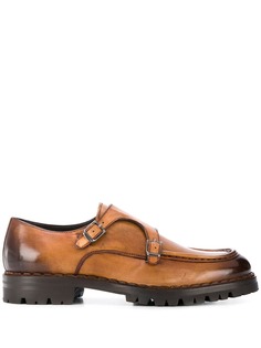 Eleventy leather buckled loafers