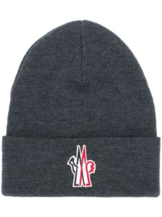 Moncler Grenoble вязаная шапка с вышитым логотипом