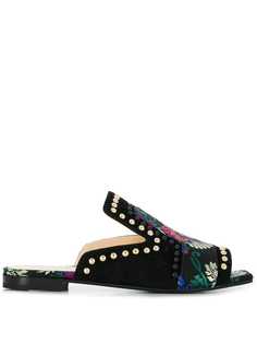 Fabi floral embroidered sandals