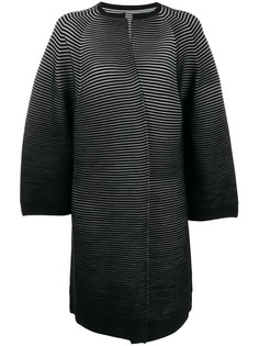 Issey Miyake трикотажное пальто-кардиган в рубчик