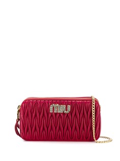 Miu Miu декорированная стеганая сумка через плечо