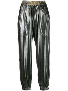 8pm cropped metallic track pants