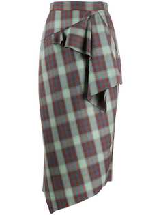 Act N°1 tartan midi skirt