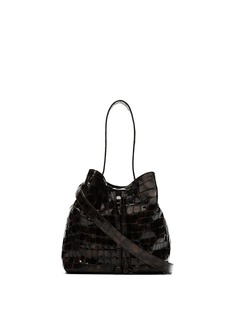 Tara Zadeh Lila mock croc bucket bag