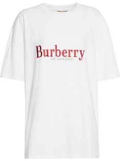Burberry футболка с вышитым логотипом