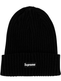 Supreme ribbed logo beanie
