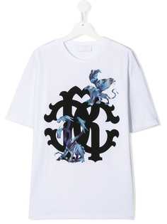 Roberto Cavalli Junior TEEN logo print t-shirt