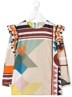 Wolf & Rita animal print ruffled cardigan