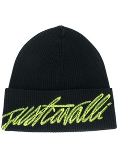 Just Cavalli logo embroidered beanie hat
