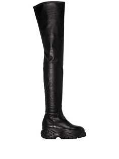 032C x Buffalo thigh-high platform boots