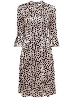 HVN леопардовое платье миди Ashley