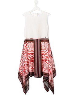 Roberto Cavalli Junior платье асимметричного кроя с контрастной вставкой