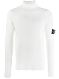 Stone Island джемпер в рубчик с высоким воротником